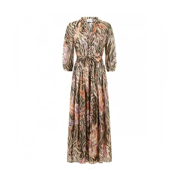 hayley menzies silk dress HAYLEY MENZIES Silk Maxi Shirt Dress